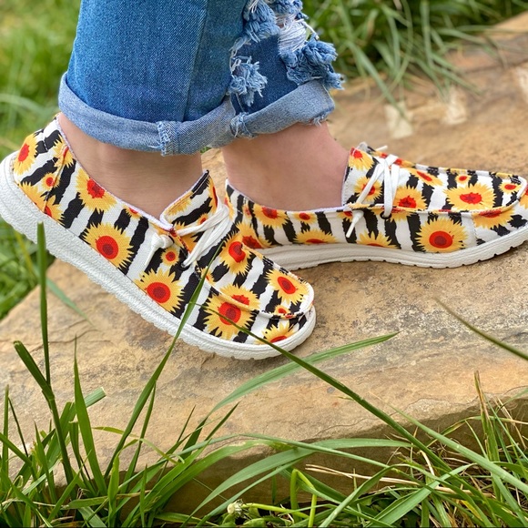 Stripes/Zebra & Sunflowers Gypsy Jazz Loafers - Picture 7 of 10